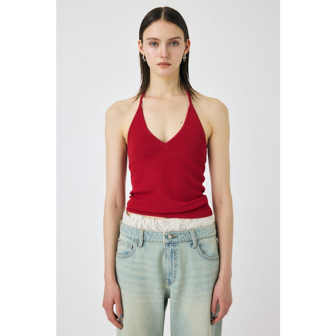 MOUSSY HALTER KNIT キャミ RED -靴＆ファッション通販 ロコンド〜自宅