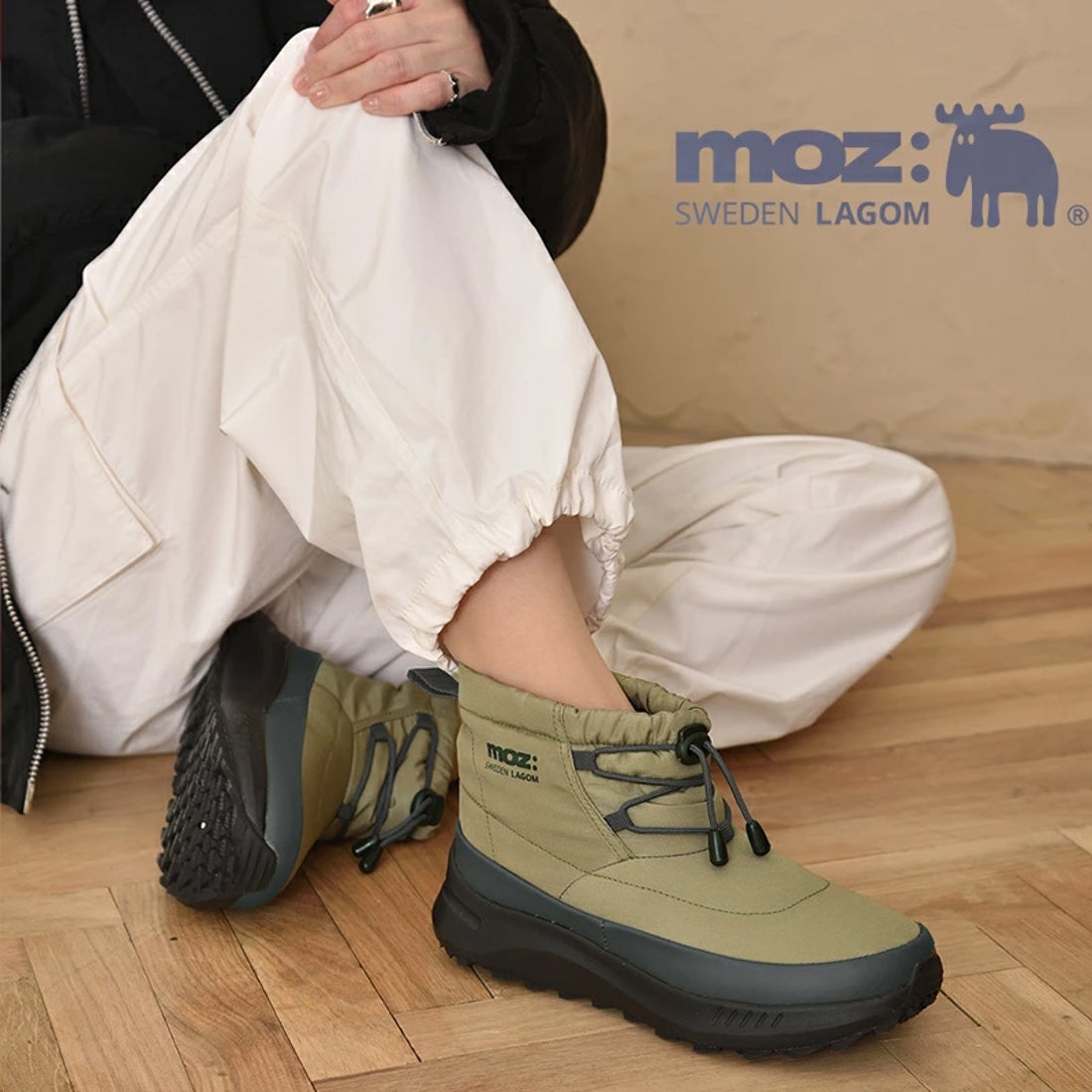 moz モズ シャークソールドロストブーツ （カーキ） -waja bazar