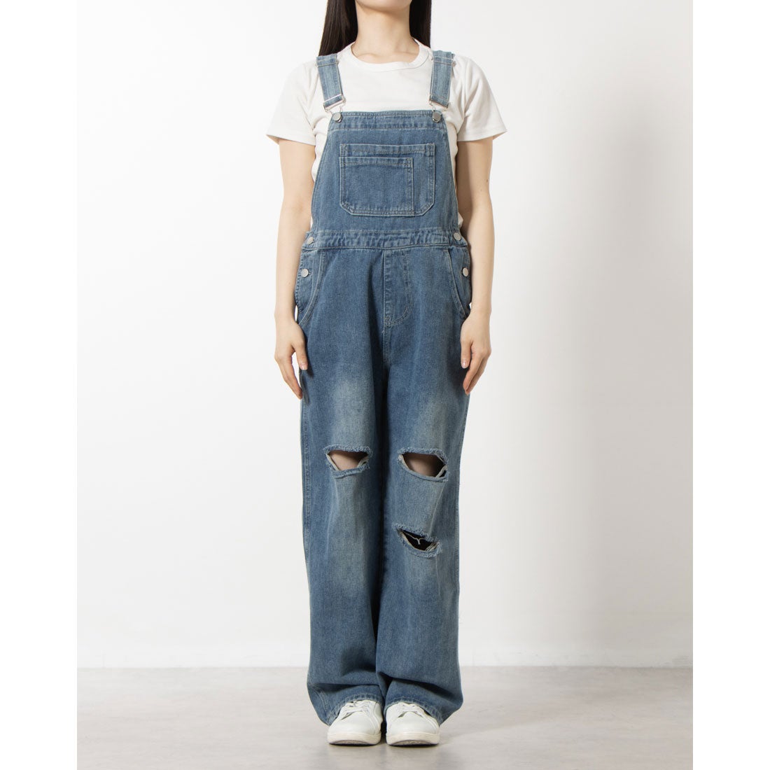 ミージェーン me Jane ダメージクラッシュデニムオーバーオール