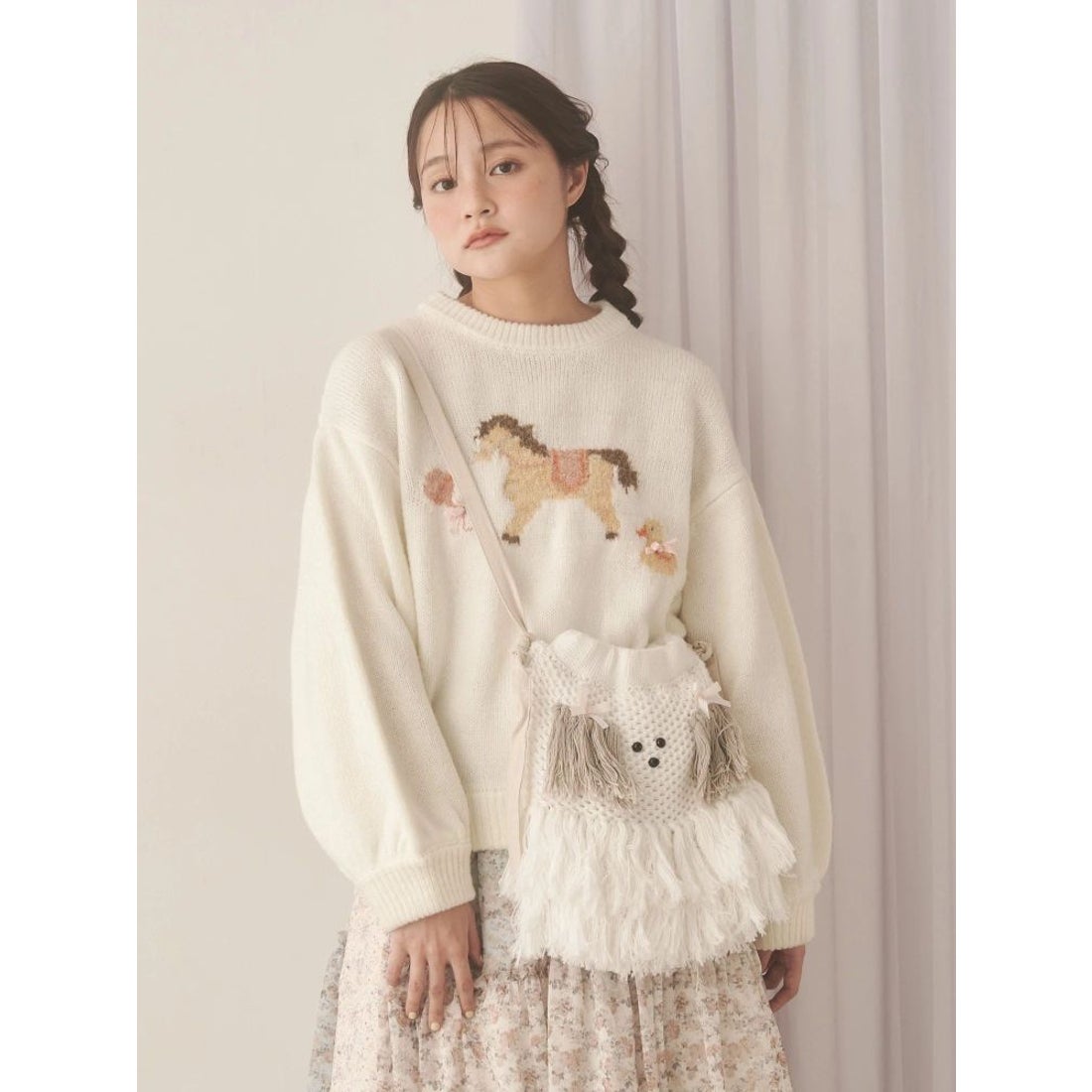 メリージェニー merry jenny わんわんポシェット （オフホワイト