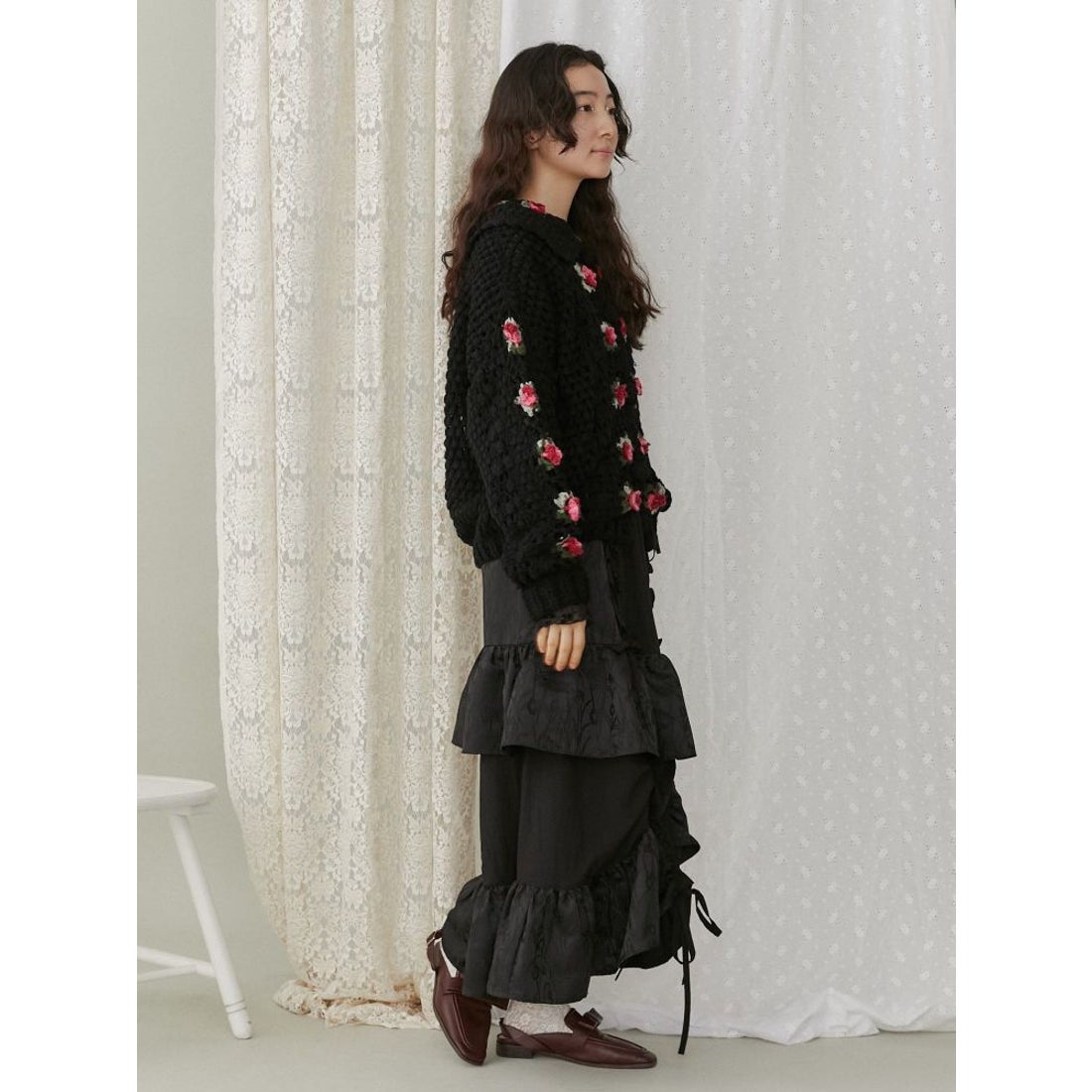 メリージェニー merry jenny クロシェカーディガン （オフホワイト