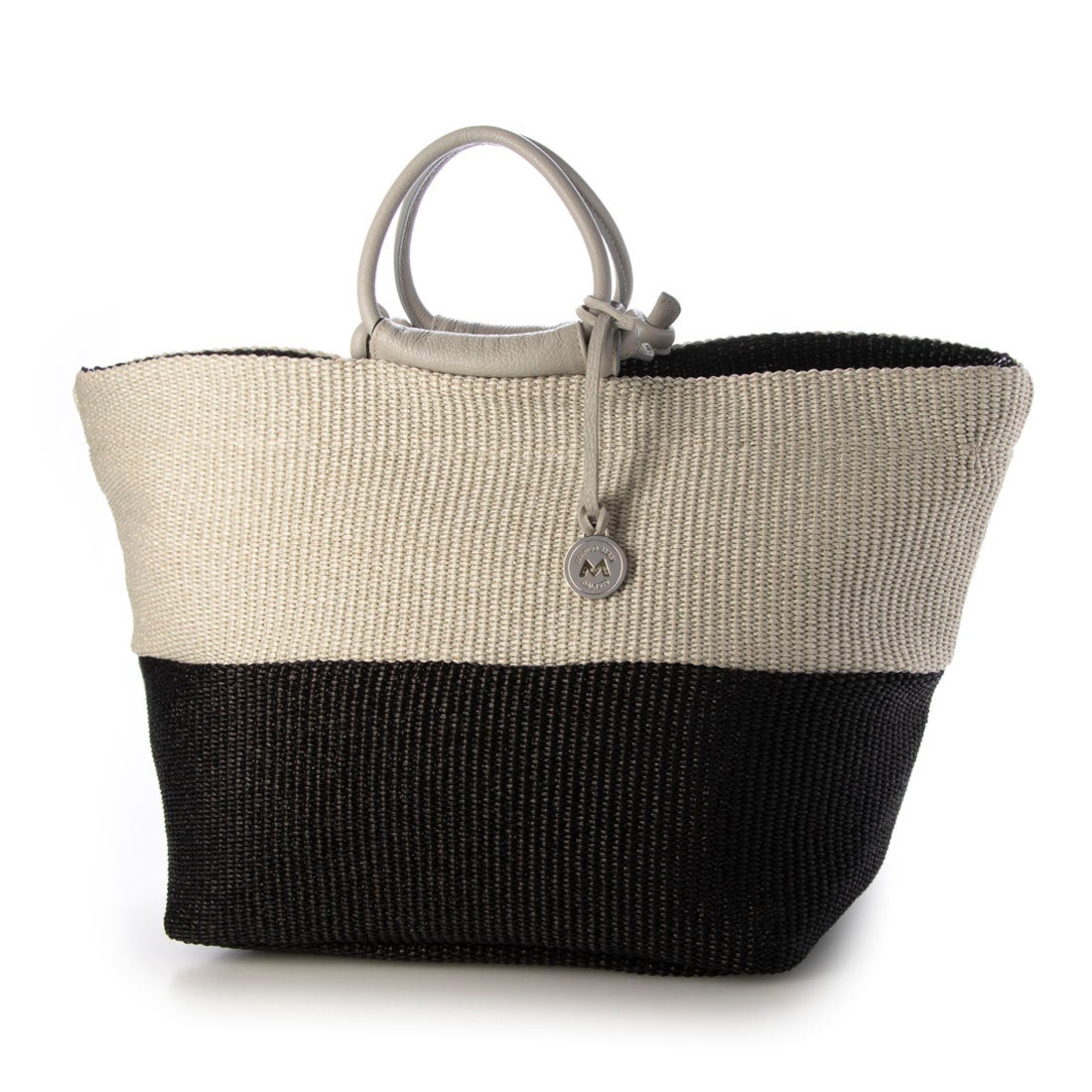 マルコ マージ MARCO MASI レザーハンドルラフィアバッグ （ブラック