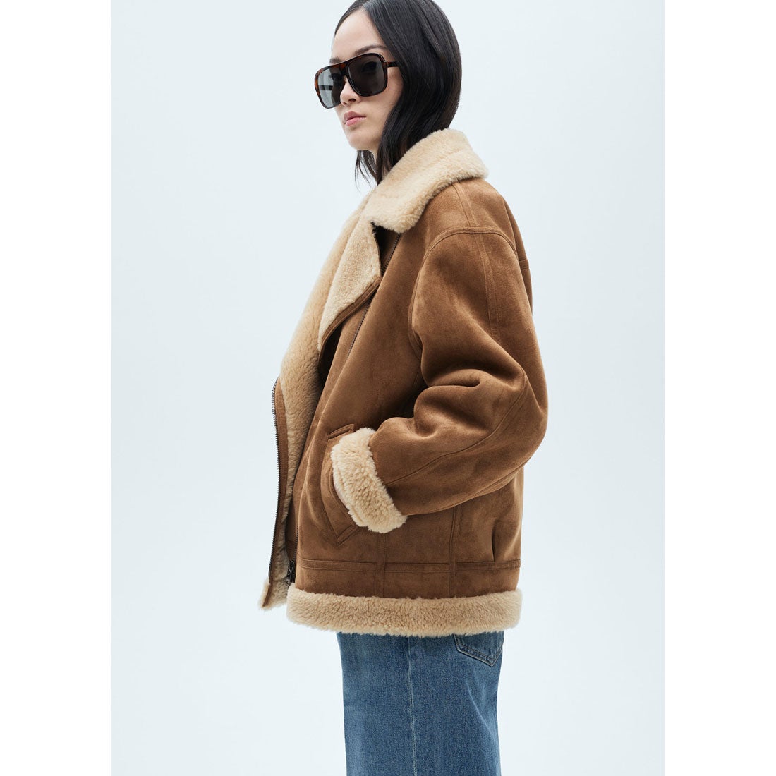 ボアジャケット .-- ADRI （ブラウン） -MANGO - マンゴ公式オンライン