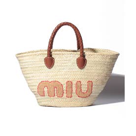 ミュウミュウ Miu Miu 【MIUMIU】ミュウミュウ MUIMIU ロゴ ラフィア