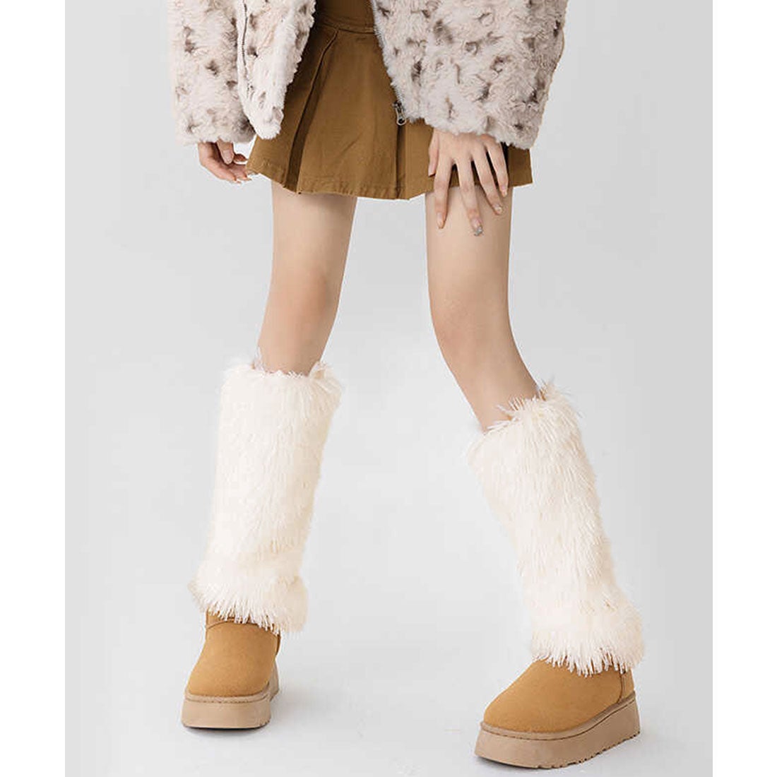 ミニミニストア miniministore フェイクファーレッグウォーマー