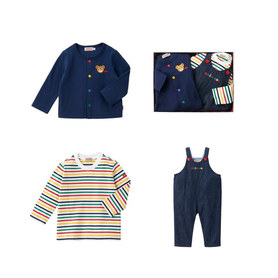 ミキハウス MIKI HOUSE 【ミキハウス】 オーバーオールセット【BOX付き