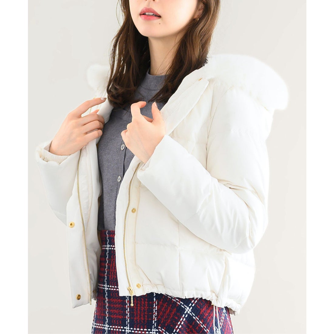 ミッシュマッシュ MISCH MASCH □2024秋冬新作□フードファーショート