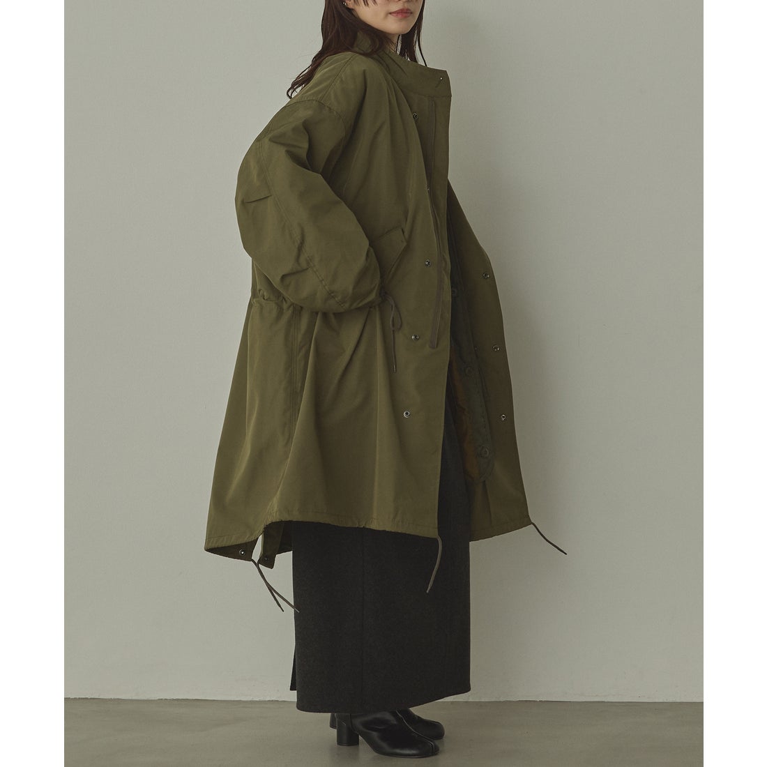 ノイア Noia TCブロード ロングモッズコート （カーキ