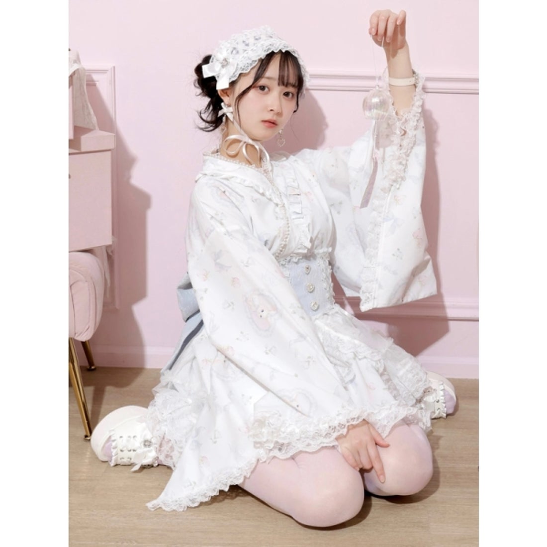 ノエミー NOEMIE うさぎさんチュールフレア浴衣ドレス （サックス