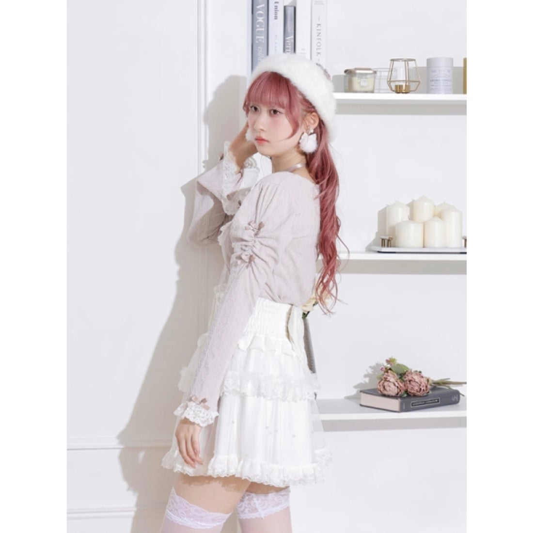 ノエミー NOEMIE フレアスリーブバックレースアップカットソー （オフ