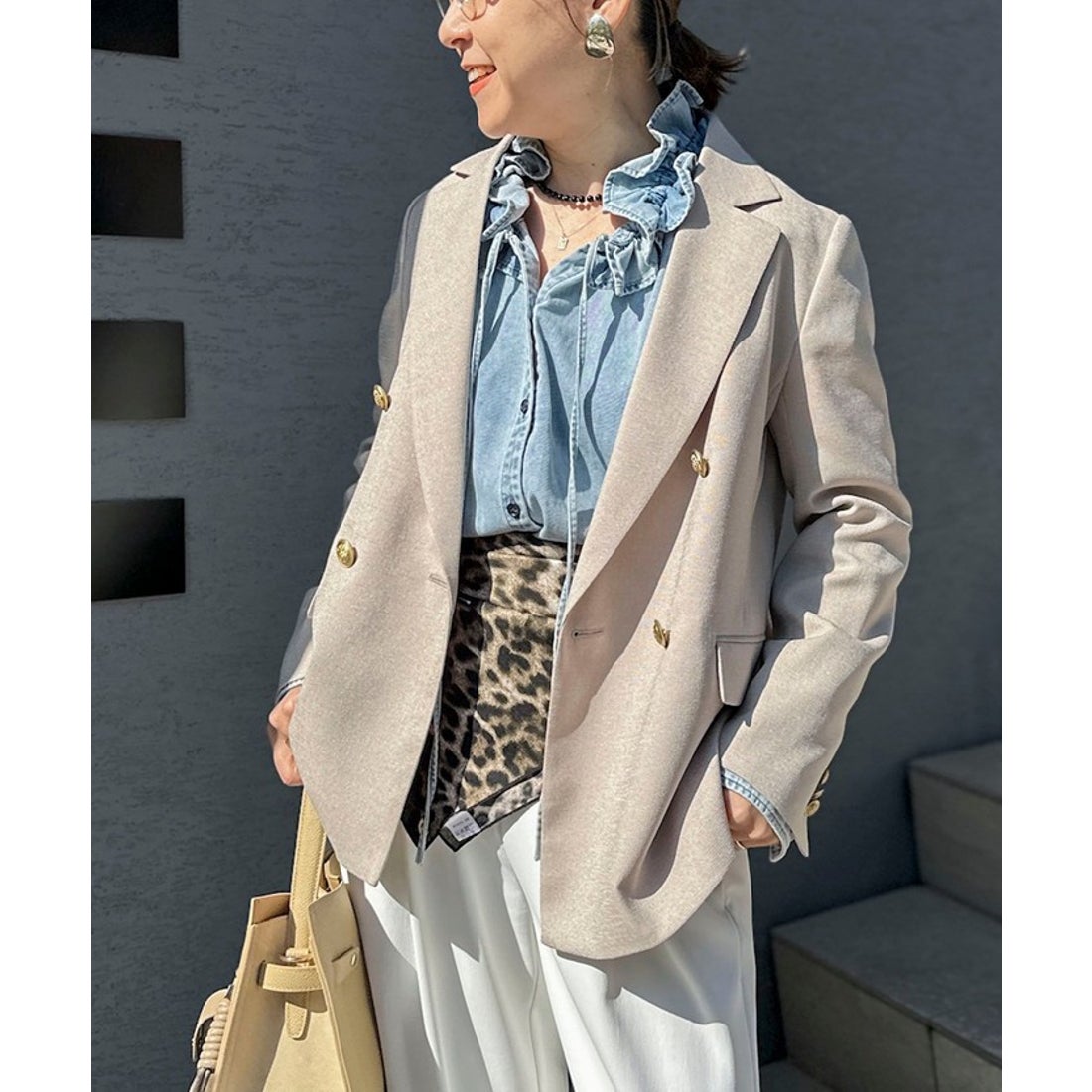 リエミラー Rie Miller 【RM denim】フリルギャザーデニムブラウス