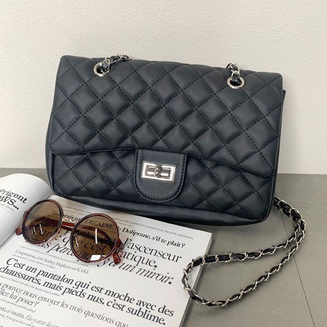 ノンヘッジ non-hedge キルティングチェーンショルダーバッグ