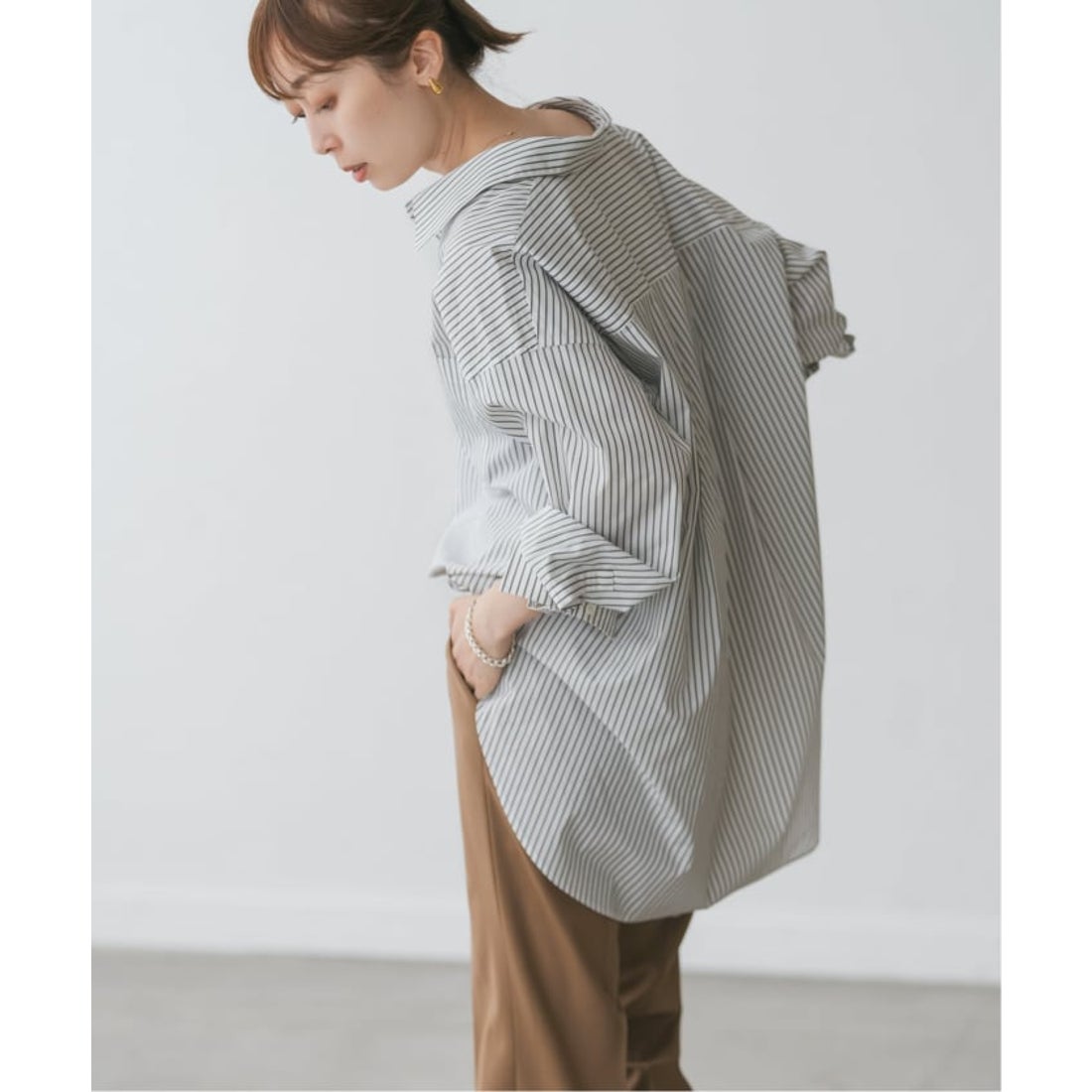 ノーブル NOBLE イージーケアコットンスキッパーシャツ （サックス