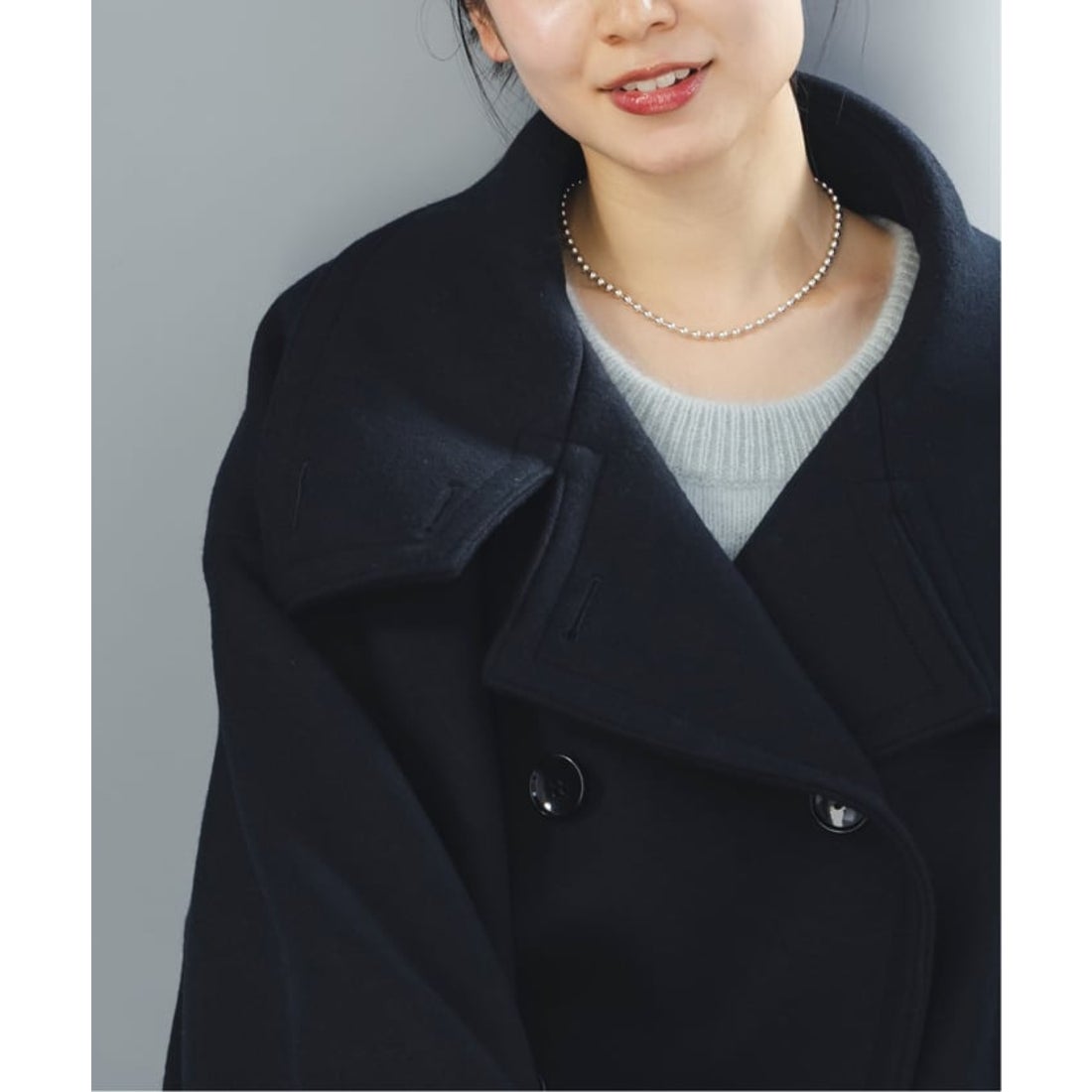 ノーブル NOBLE 《追加》スタンドカラーオーバーコート （ネイビー