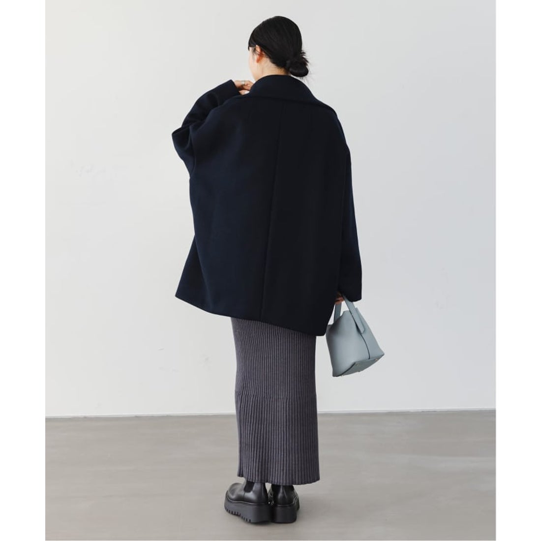 ノーブル NOBLE 《追加》スタンドカラーオーバーコート （ネイビー