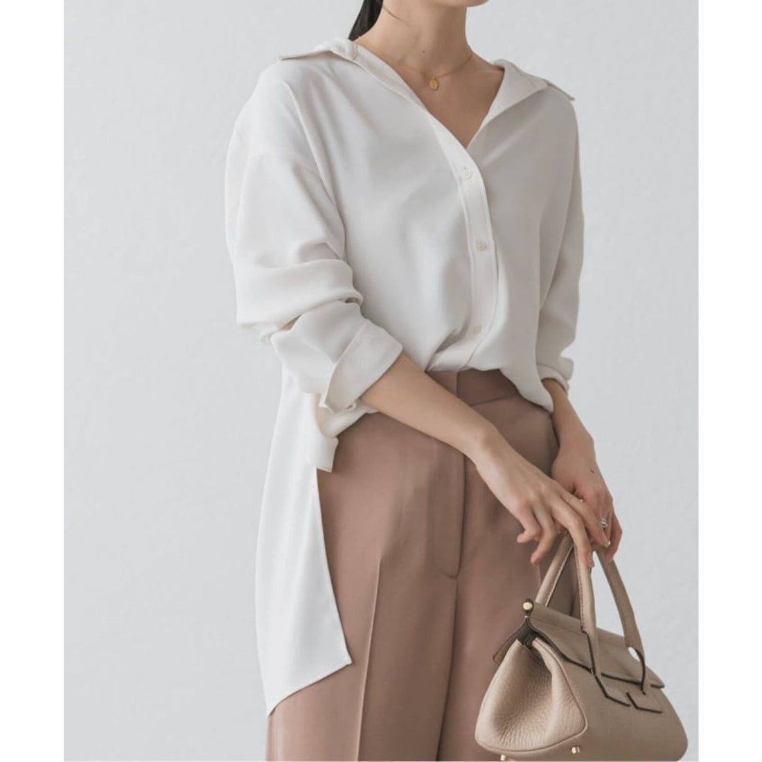 ノーブル NOBLE 《追加》シーズンカラープレーンシャツ14 （ホワイト