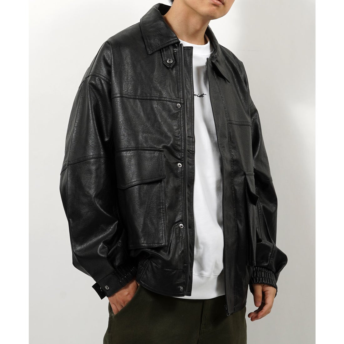 ワンフォークロージング 1111clothing PUレザー ジャケット メンズ a