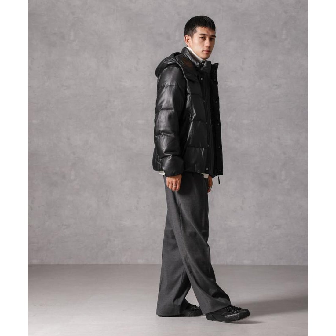 ナノ・ユニバース NANO universe 「西川ダウン（R）」ラムレザーG2