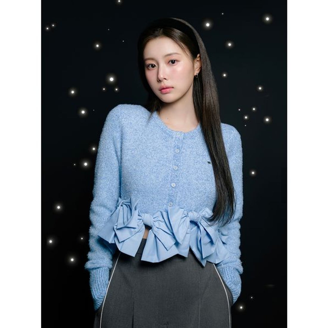 スナイデル SNIDEL リボンモチーフカーディガン （IVR） -ファッション