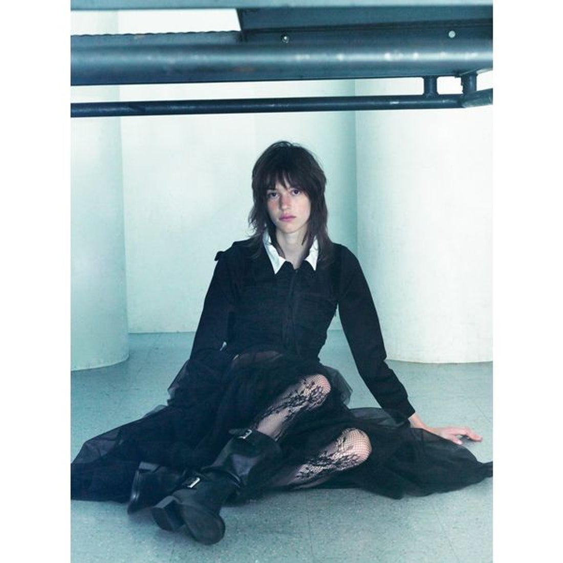 スナイデル SNIDEL フリルニットカーディガン （BLK） - ファッション