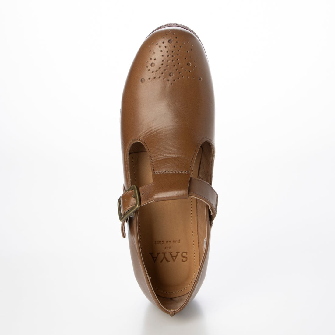 サヤ SAYA 本革Tストラップシューズ （ブラウン） -【公式】ラボ