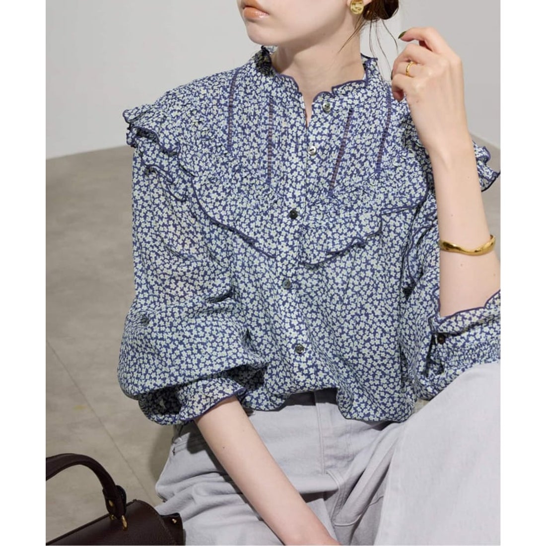 スローブ イエナ SLOBE IENA 《WEB限定/追加予約》フリルピンタック