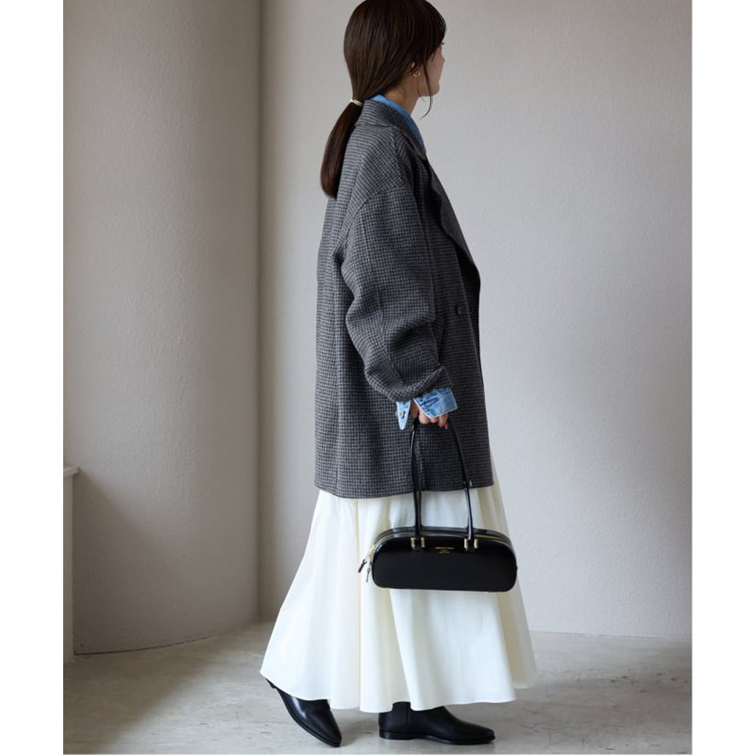 スローブ イエナ SLOBE IENA souple wool ダブルフェイスミドルコート