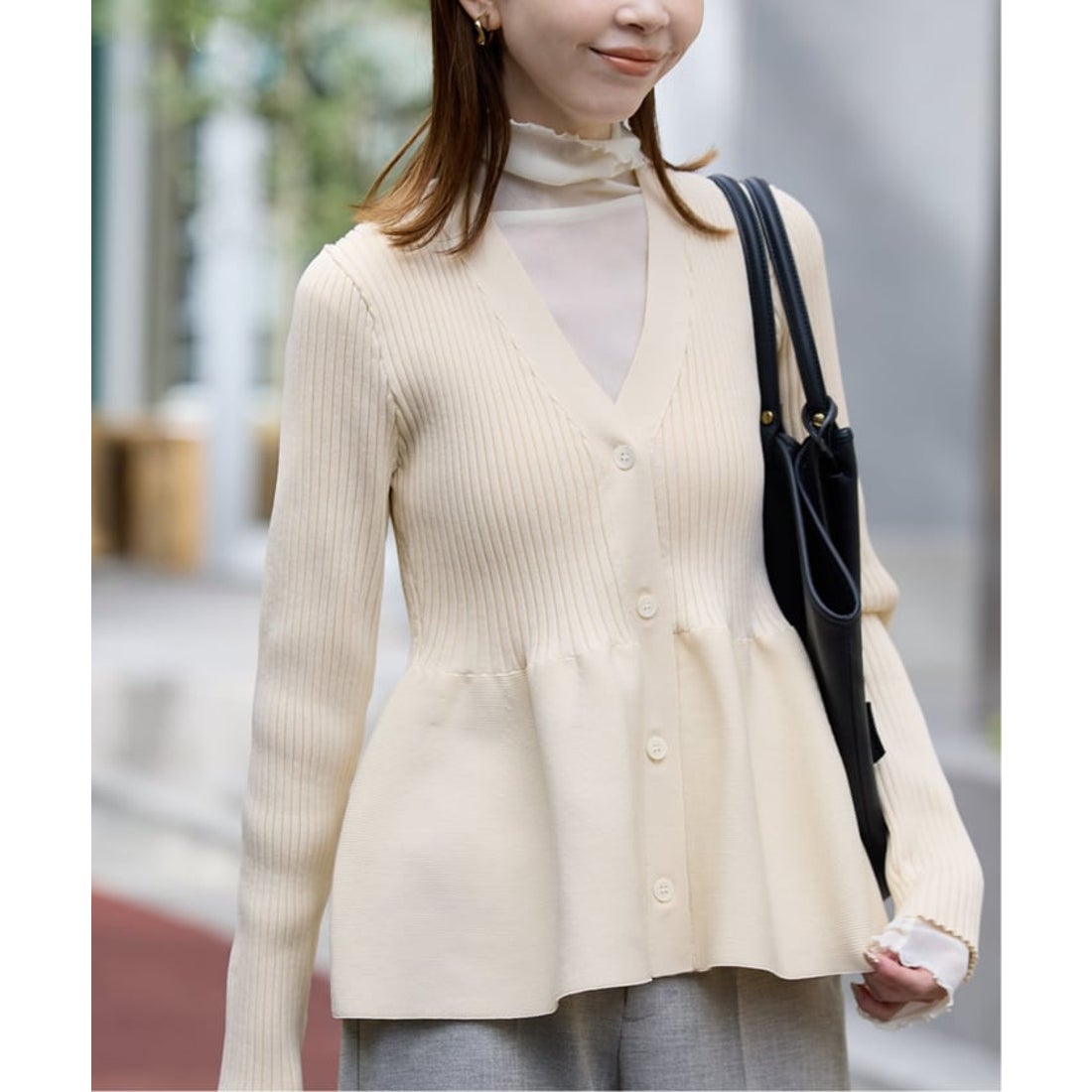 スローブ イエナ SLOBE IENA 《予約》Vネックペプラムカーディガン