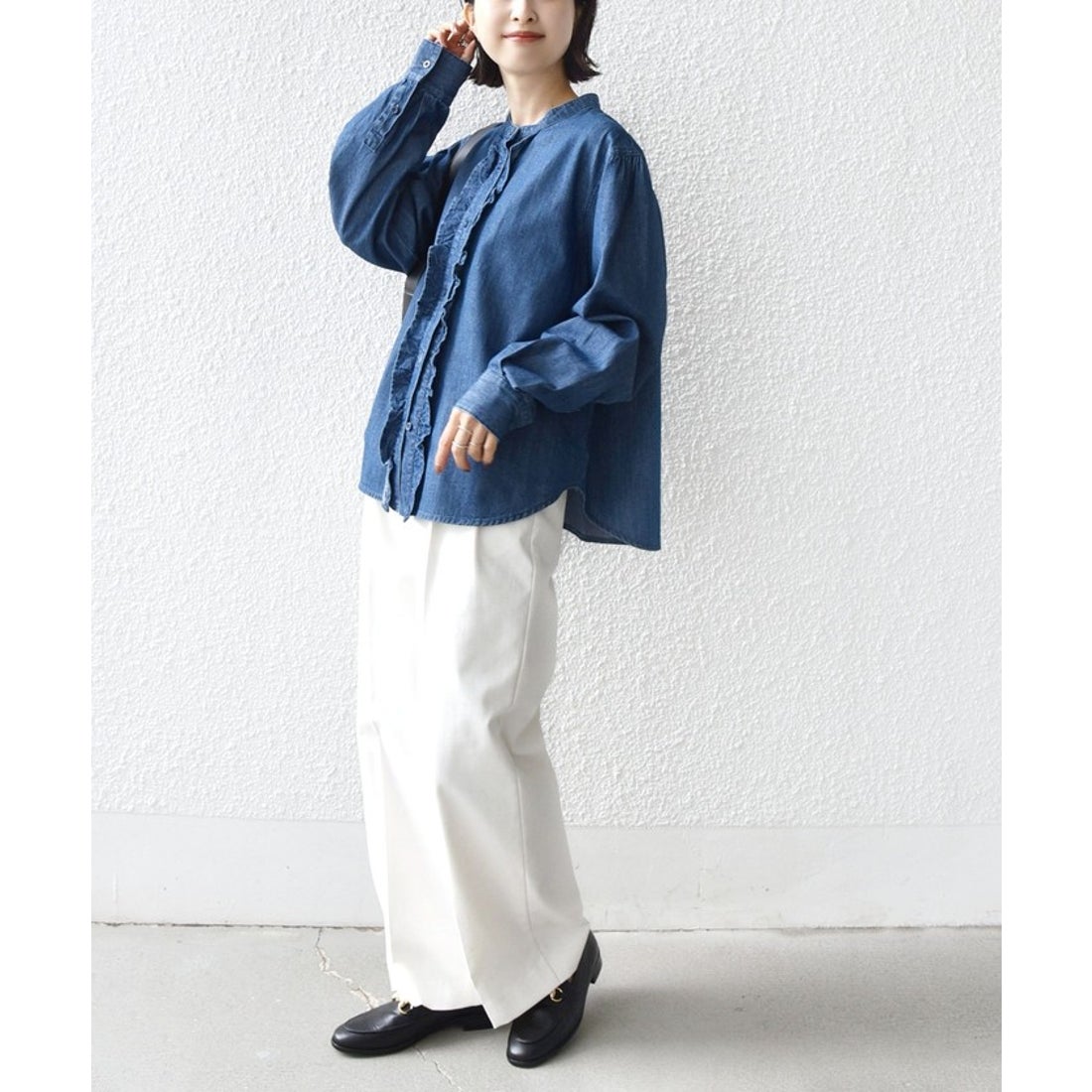 シップス SHIPS 【WEB限定】〈洗濯機可能〉ライトオンス フリル デニム