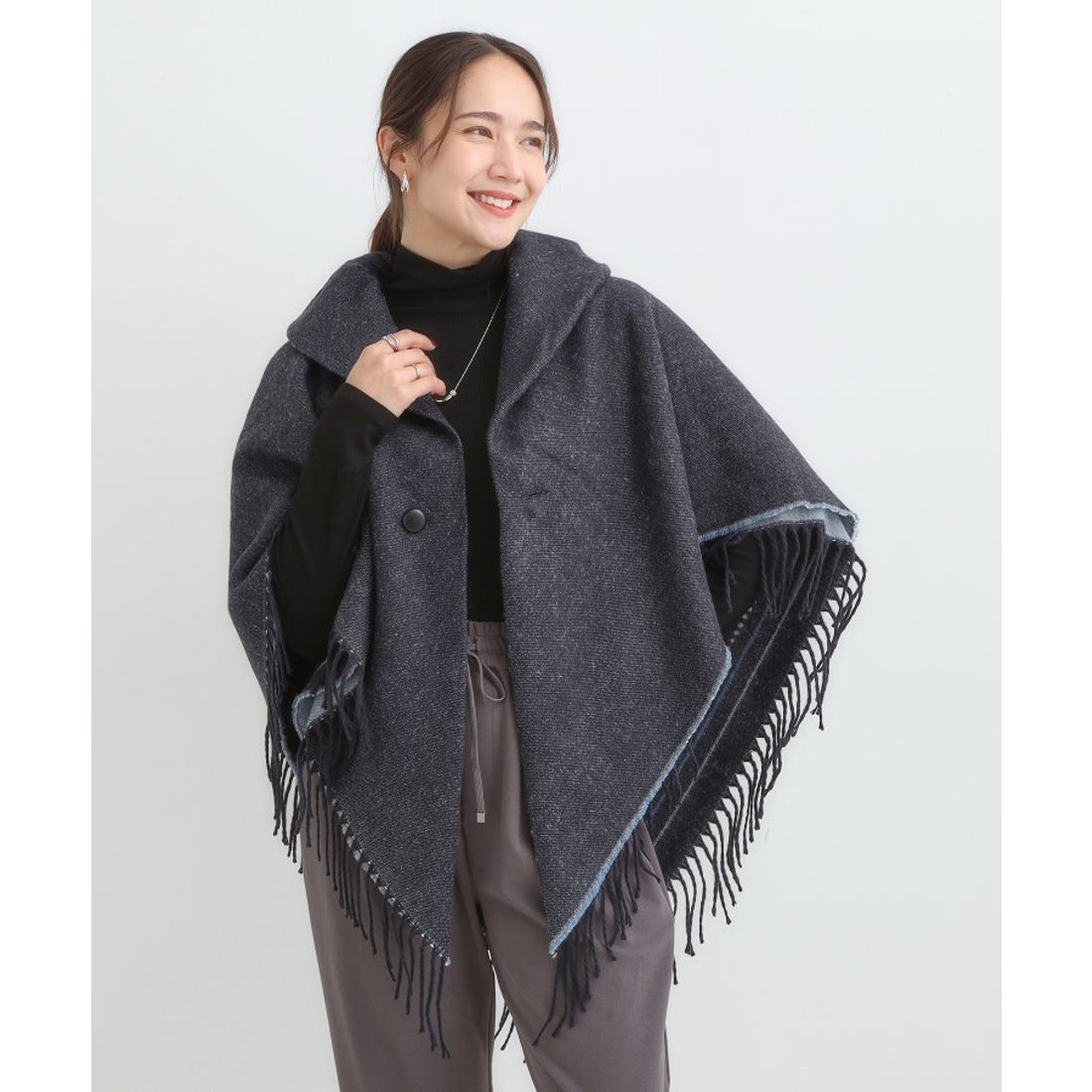 Yorkland ネイビー ポンチョ 9AR Yorkland ネイビー ポンチョ 9AR