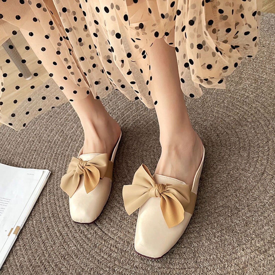 ショッピングゴー shoppinggo ミュールサンダル リボン ミュール