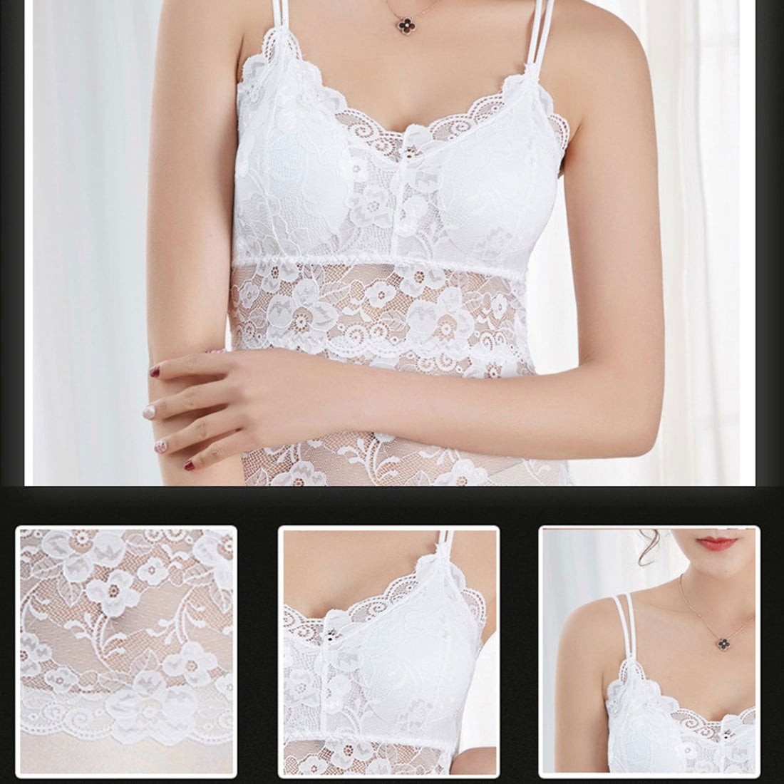 ショッピングゴー shoppinggo 総レースキャミソール カップ付 キャミ