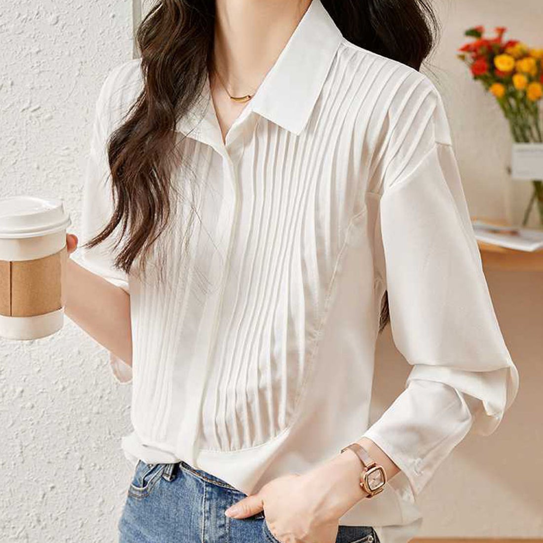 ショッピングゴー shoppinggo シャツブラウス 白ブラウス シャツ