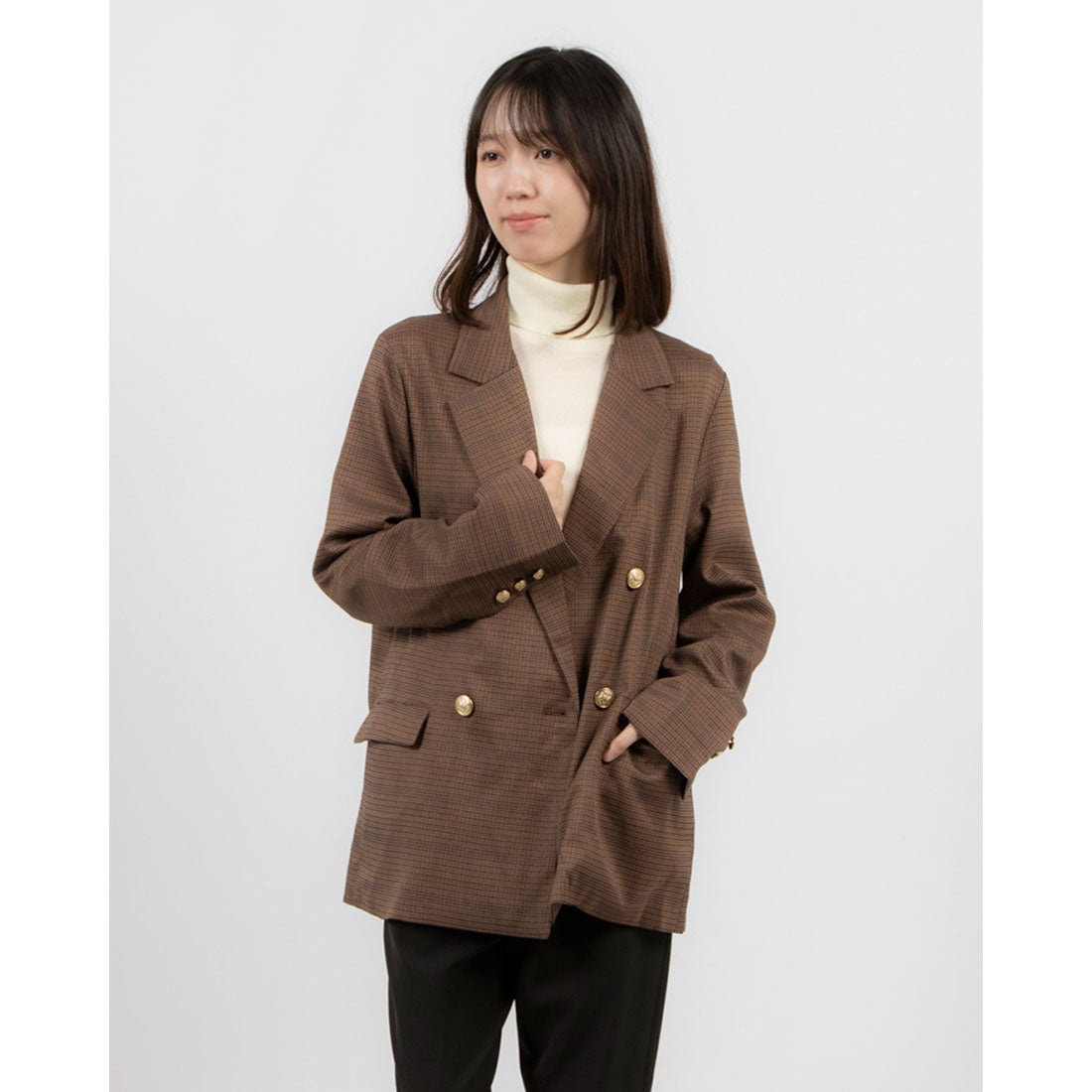 スタイルブロック STYLEBLOCK 先染めチェックテーラードジャケット