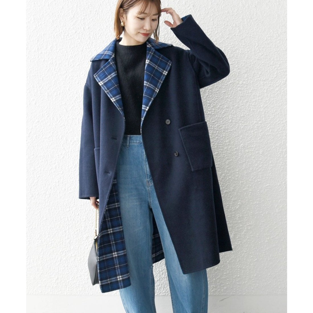 SHIPS any: リバー チェスター ロング コート （ネイビー