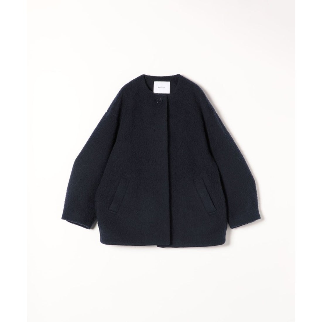 シップス エニィ SHIPS any SHIPS any: シャギー ノーカラー コクーン