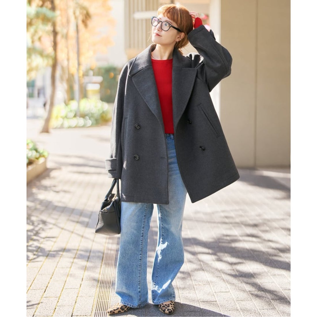 スピック＆スパン Spick & Span S160ビーバーPコート （ブラック