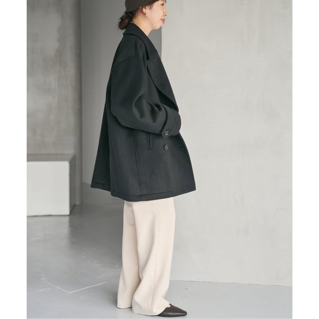 Spick and Span グレーウールコート フリース襟付き ✨新品・タグ付き