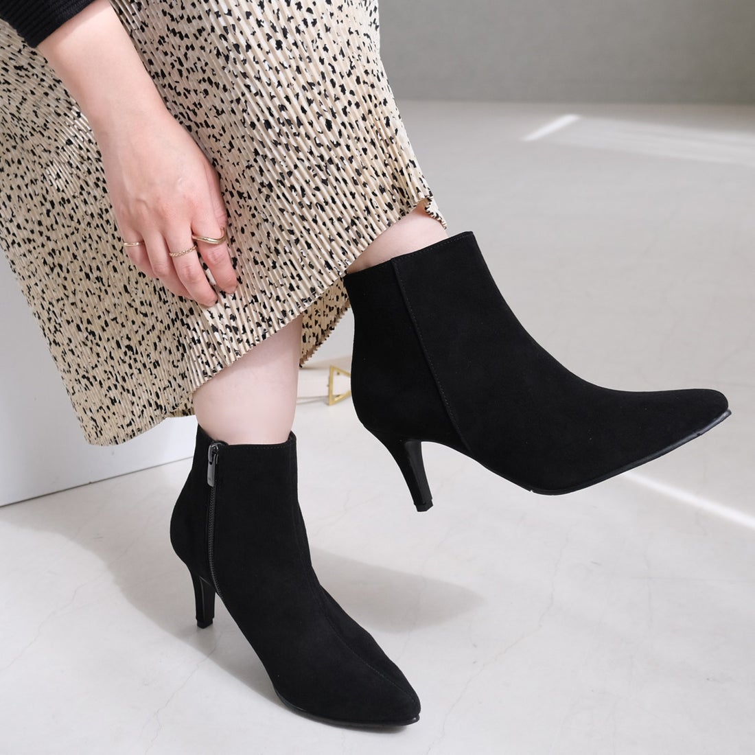 pointer 【本革】ブーツ ポインテッドトゥ 日本製 レディース 7cm