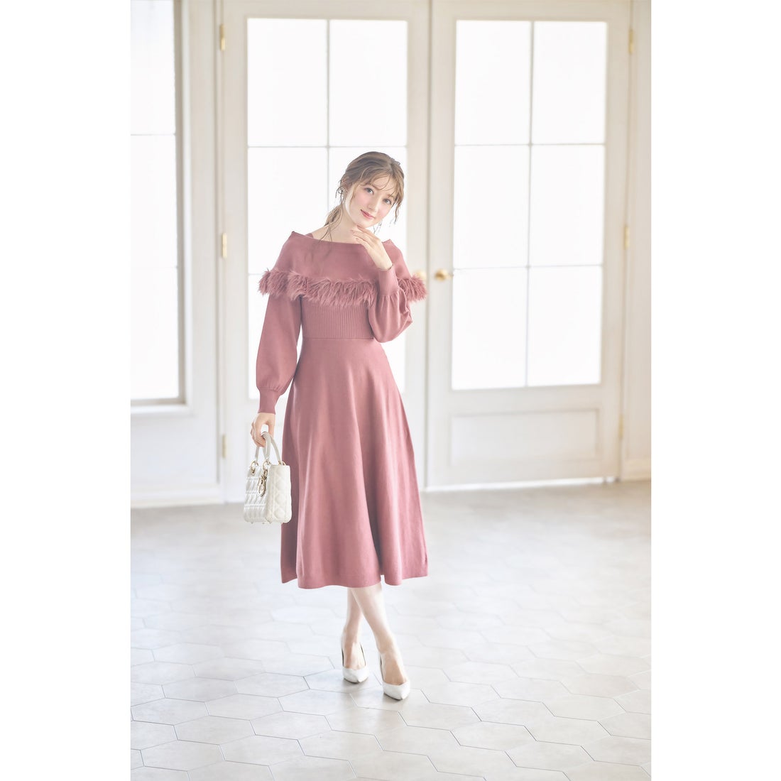 トッコクローゼット tocco closet ファー付きケープライクニット