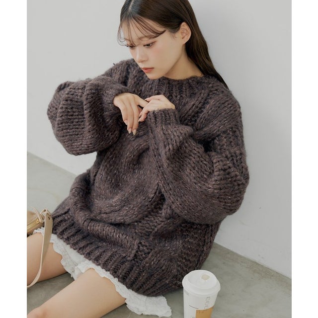 パル PAL 【Chico】ビッグケーブルルーズミニワンピース （brown