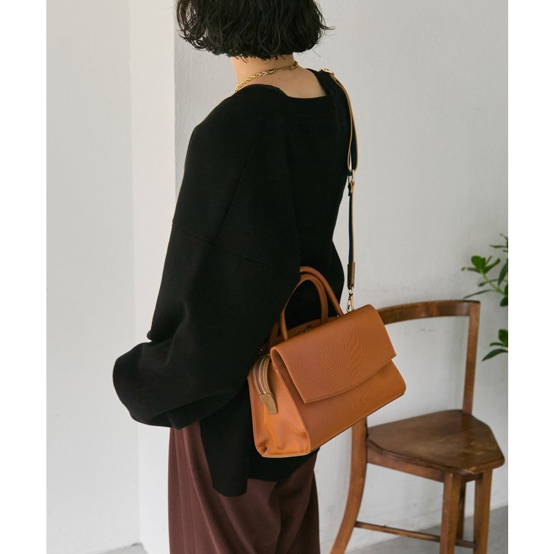 パル PAL 【ear PAPILLONNER】きれいめ撥水トートバッグS （orange