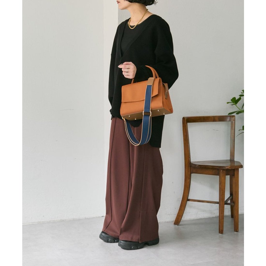 パル PAL 【ear PAPILLONNER】きれいめ撥水トートバッグS （orange