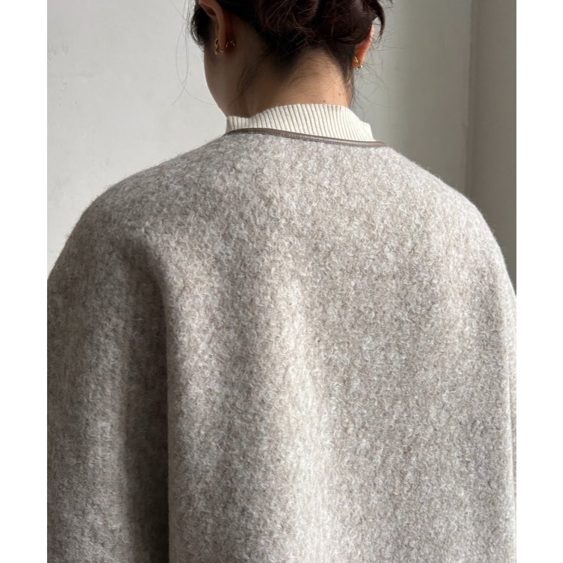 パル PAL 【DouDou】ウーレットポンチョ風アウター （black