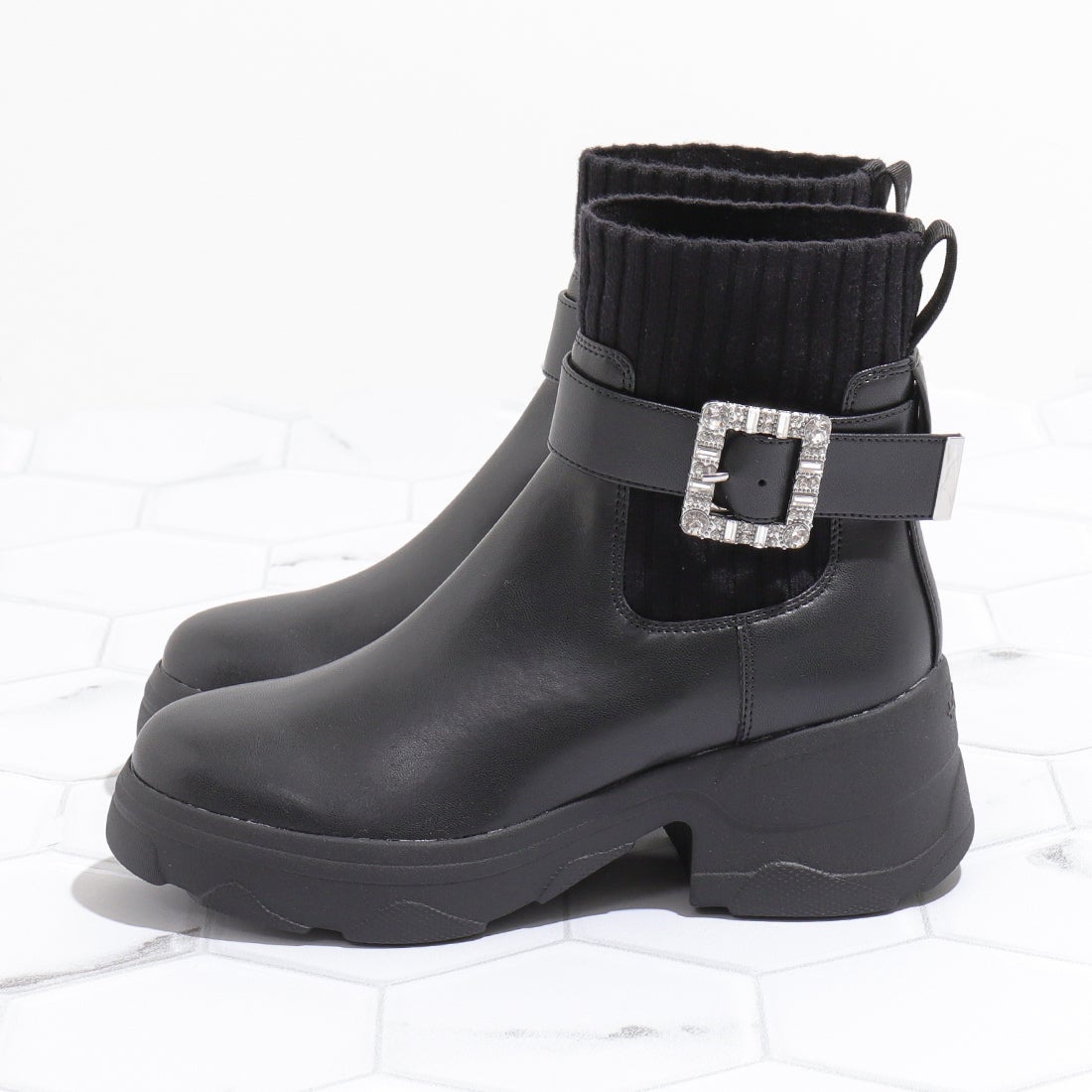 プラスダイアナ ＋diana 【撥水加工】クリスタルバックルショート