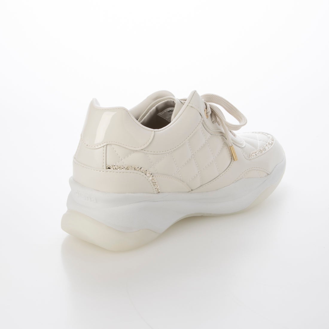 プラスダイアナ ＋diana キルティングスニーカー （アイボリー人工