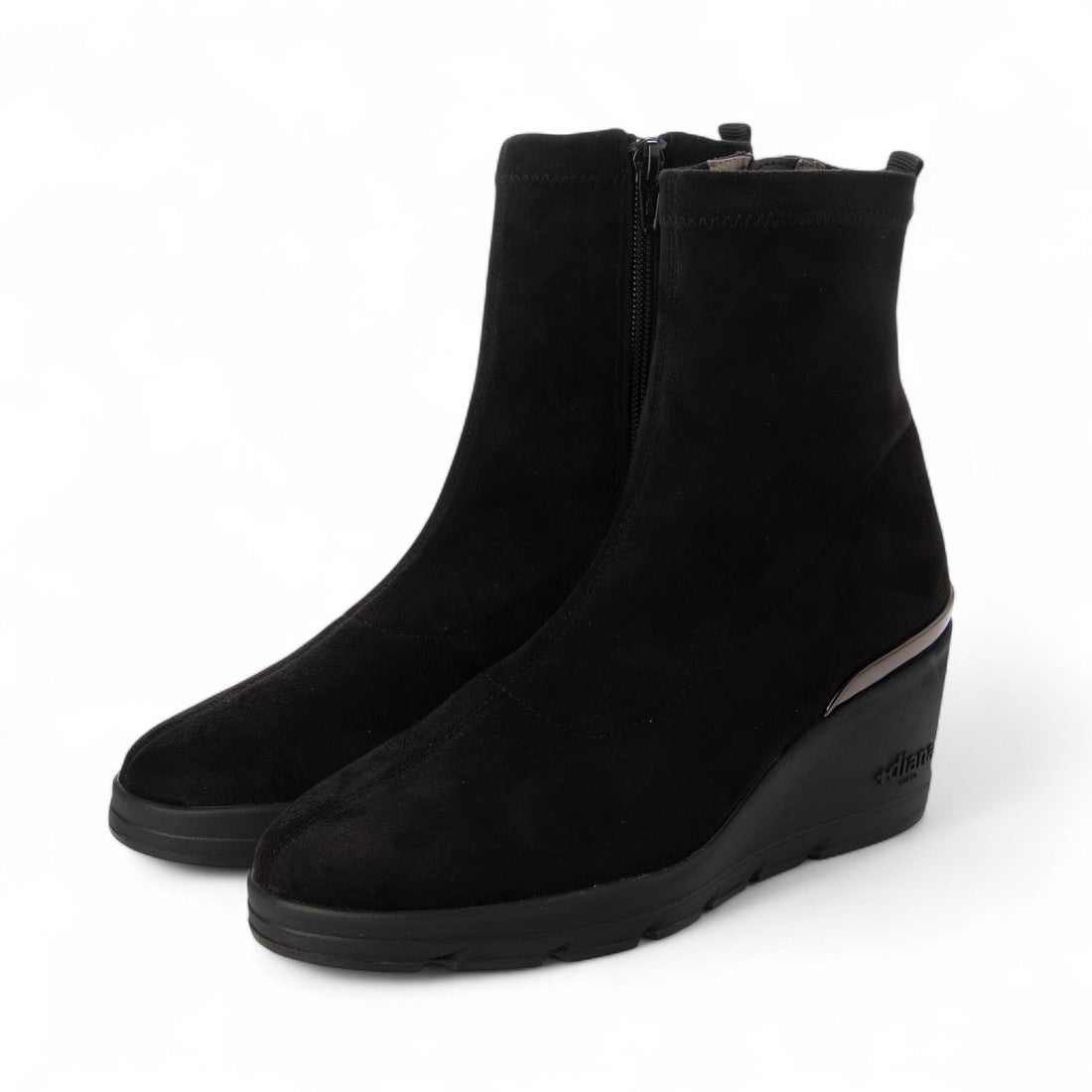 プラスダイアナ ＋diana 【軽量】ストレッチショートブーツ 6cm （黒