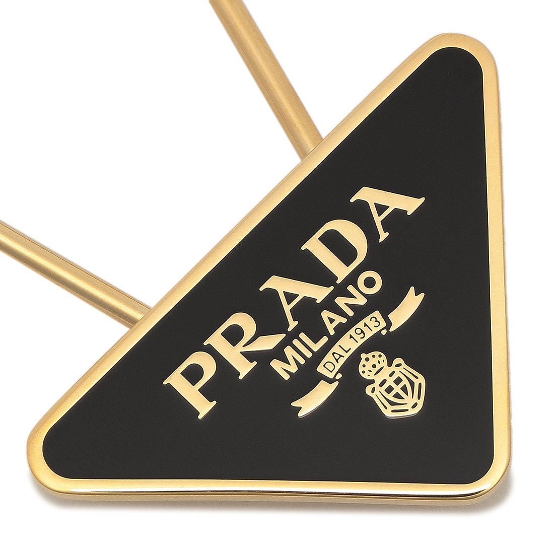 プラダ PRADA キーホルダー トライアングル キーリング ブラック