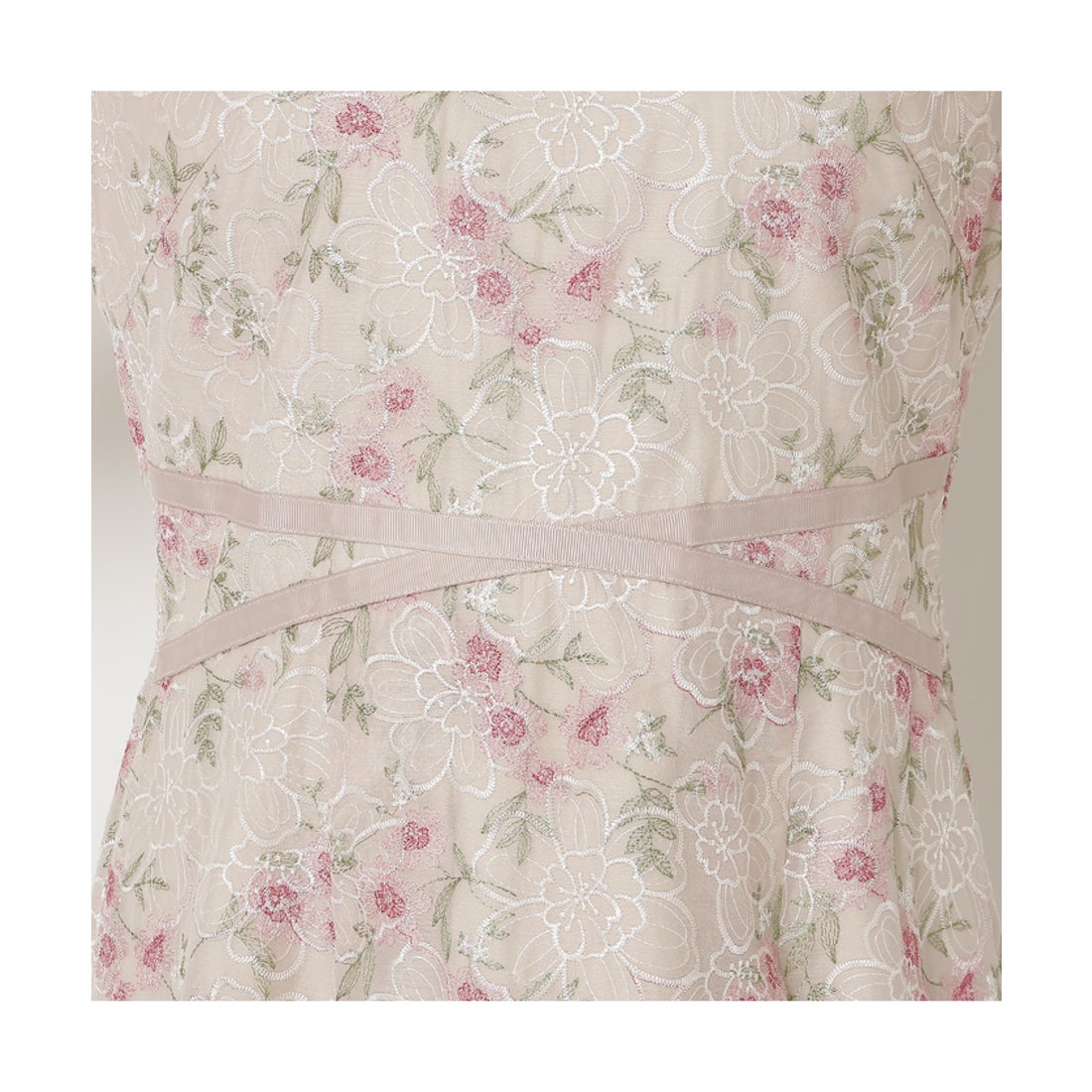 ローズティアラ RoseTiara クロスリボン刺繍ワンピース （ブラック