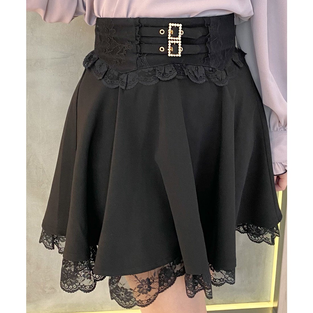 ロジータ ROJITA コルセット風スカート （ブラック） -靴